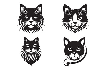 Cat Head silhouette vector illustration
