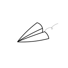 Hand drawn paper airplane illustration