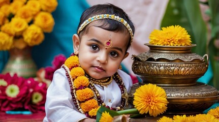 Invitation template for janmashtami celebration