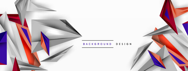 Minimal geometric abstract background. Low poly dynamic triangle design. Trendy techno business template for wallpaper, banner, background or landing