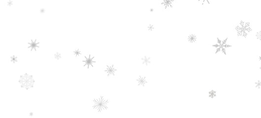 Whirling Snowflakes: Enthralling 3D Illustration of Falling Festive Snow Crystals