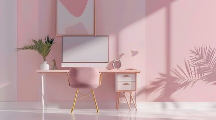 Minimalist and Ergonomic Teen Workspace with Modern Home Office Setup