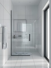 Minimalist and Modern Bathroom Design with Natural Lighting and Elegant Decor