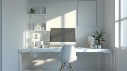 Minimalist and Modern Teen Workspace with Functional Home Office Setup