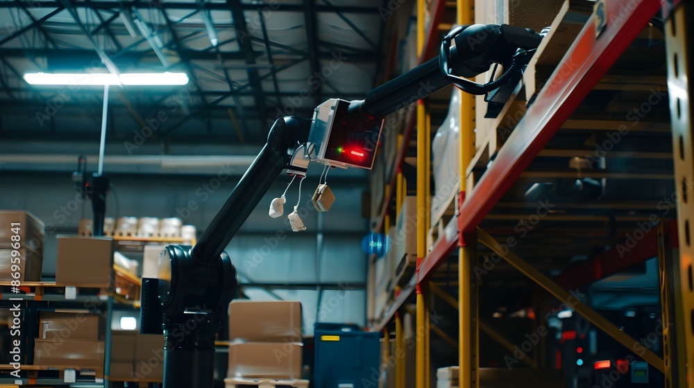 Poster warehouse robot using computer vision to precisely identify and pick items