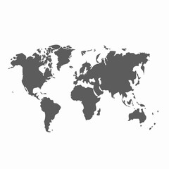 Vector grey world map  isolated white background  (10)