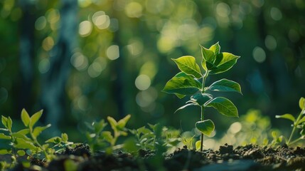 Growth tree young plant Natural green background