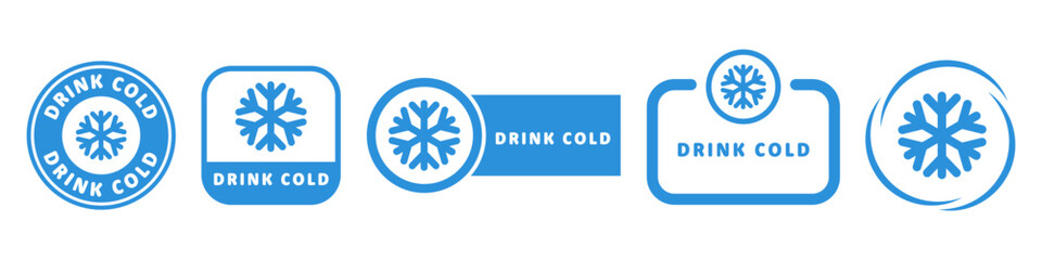Drink Cold - vector signs for beverage bottle or can.