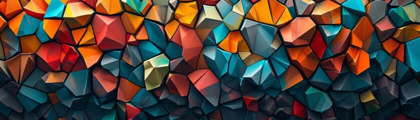 Illustrative Background Artwork with Abstract Delaunay Voronoi Trianglify Generative Design