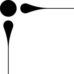 circle, blobs and globs doodle corner of a border