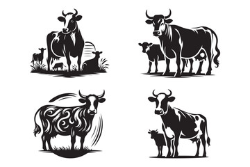 Cow silhouette vector illustration