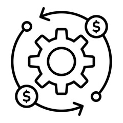 Investment icon concept. Money flow, make money, return on investment line icons, create money line icon design.