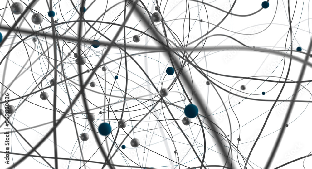 Poster Abstract digital background of points and lines. Glowing plexus. Big data. Network or connection.