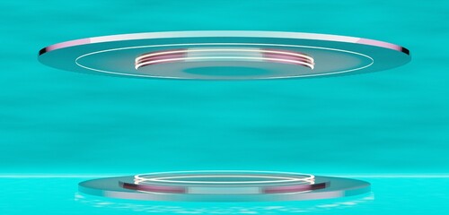 Circular stage Circular podium base 3D illustration
