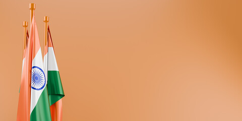 Happy independence day India greetings. 3d render.