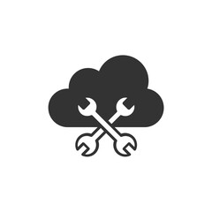 Set of Silhouette web hosting Icons. Vector Illustration isolated on white background.