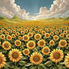 Fototapeta premium sunflower field in summer