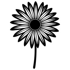 Silhouette of Daisy Flower vector illustration