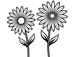 Line art of Daisy Flower vector illustration 