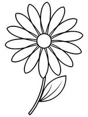 Line art of Daisy Flower vector illustration 