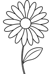 Line art of Daisy Flower vector illustration 