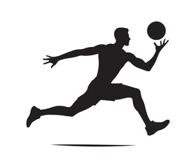 single sports player vector art graphic resources silhouette vector style, white background