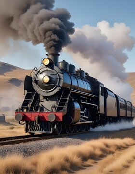 In the time of industrial history, the steam locomotive stands as a symbol of power and progress across vast landscape