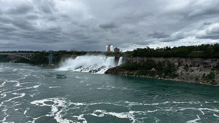 Niagara Falls is a waterfall on the Niagara River in Ontario, Canada.