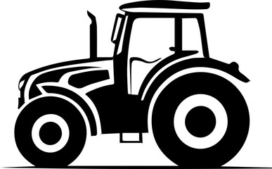Modern Farm Tractor Silhouette Icon