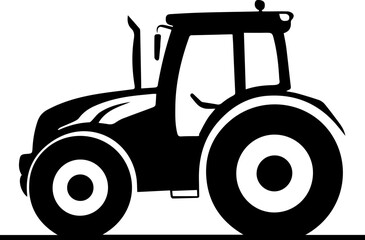 Modern Farm Tractor Silhouette Icon