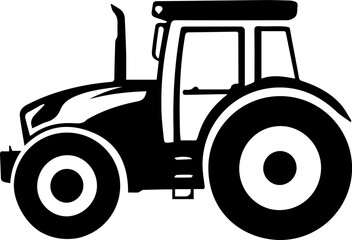 Modern Farm Tractor Silhouette Icon