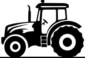 Modern Farm Tractor Silhouette Icon