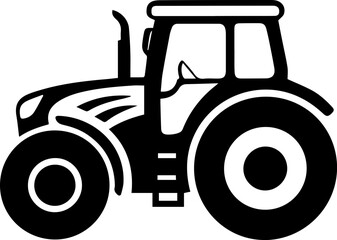 Modern Farm Tractor Silhouette Icon