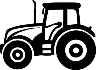 Modern Farm Tractor Silhouette Icon