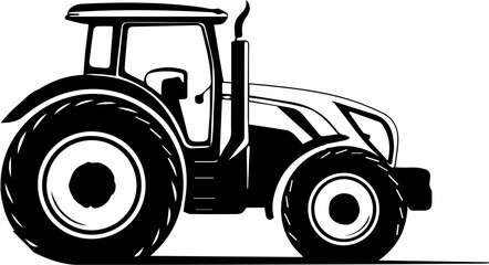 Modern Farm Tractor Silhouette Icon