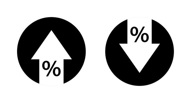 Arrow up and arrow down with percentage icon