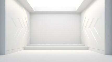 Fototapeta premium Modern white minimalist architectural display space