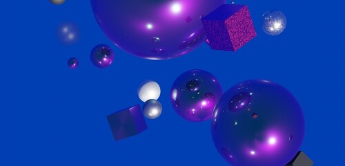 Abstract background, ball, glass ball, bead, modern, 3D illustration.