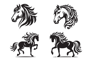 Horse silhouette vector illustration