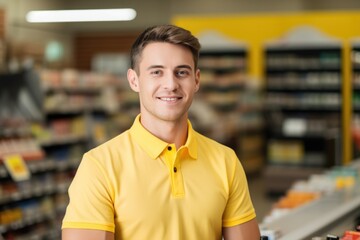 Fototapeta premium store or shop clerk person portrait concept