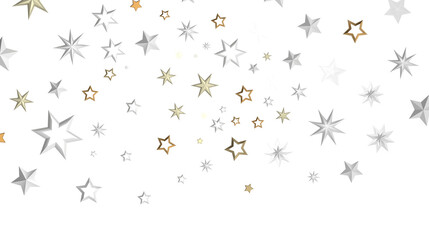 Stellar Christmas Drift: Radiant 3D Illustration Showcasing Descending Holiday Stars in Motion