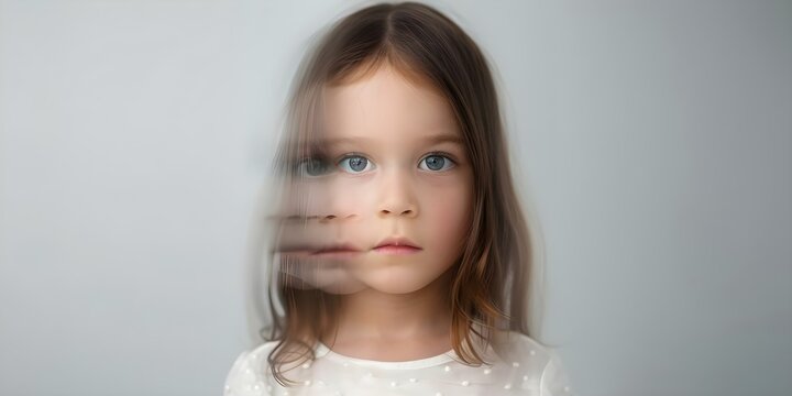 Portrait of a Child with Multiple Faces Understanding Challenging Behavior in Toddlers. Concept Child Behavior, Multiple Faces, Portrait Photography, Challenging Behavior, Toddler Development