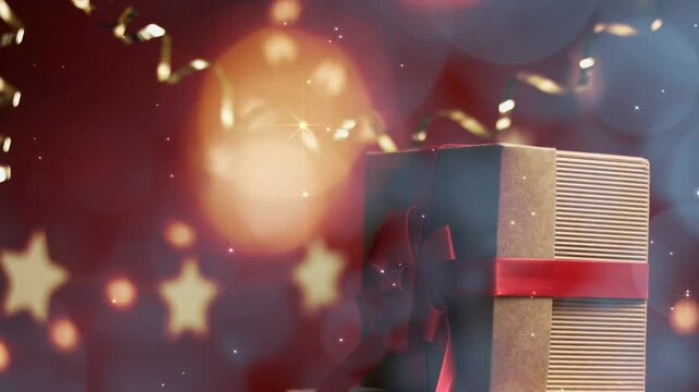Fr&ouml;hlicher Weihnachtsgru&szlig; mit Glitzer und Bokeh