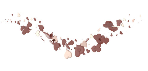 realistic isolated heart confetti on the transparent background for decoration and covering. Concept of Happy Valentine's Day, wedding and anniversary