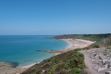 Magnifique paysage de mer depuis le sentier côtier GR34 du cap d'Erquy - Bretagne France