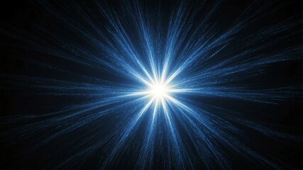 Obraz premium blue light center radial explosion isolated in black background
