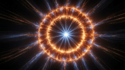 Obraz premium black light center radial explosion isolated in white background