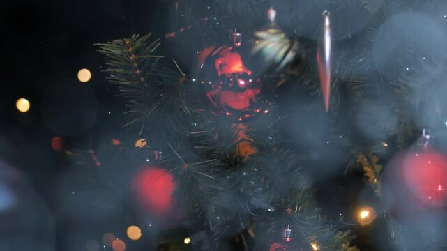 Fr&ouml;hlicher Weihnachtsgru&szlig; mit Glitzer und Bokeh