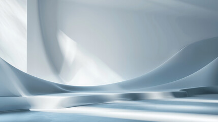 Naklejka premium Light Blue Minimalist Background with Gradient and Shadows for Product Display