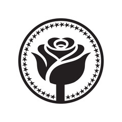 Rose flower icon vector art illustrator with white background
